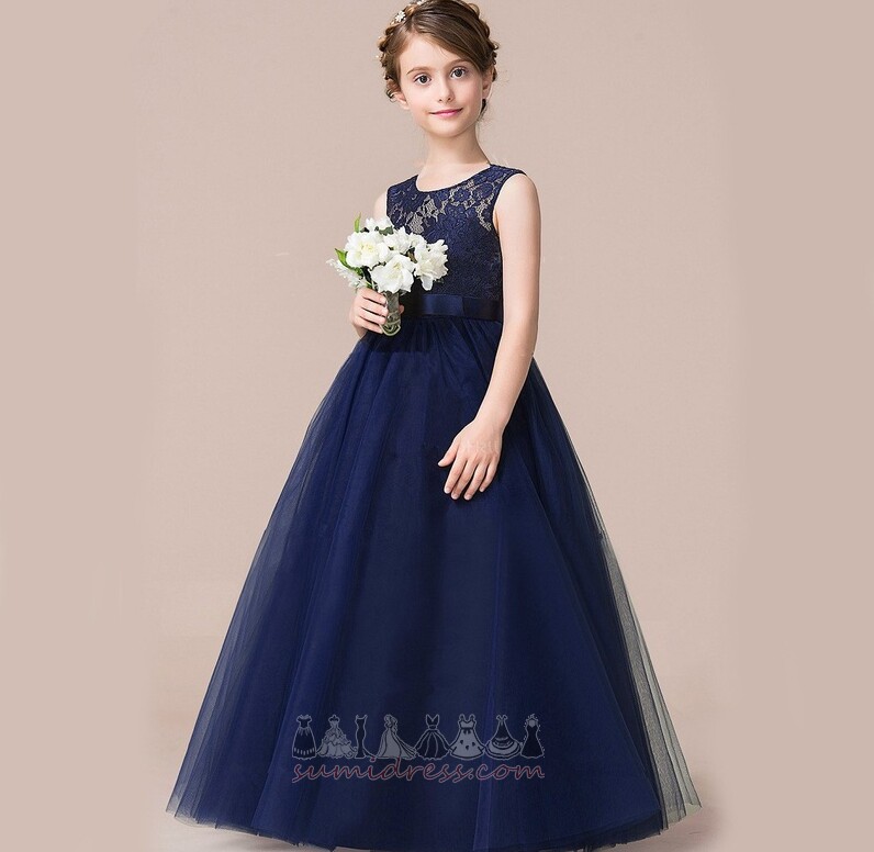 Princess Tulle Sleeveless Ankle Length Natural Waist Fall Flower Girl Dress
