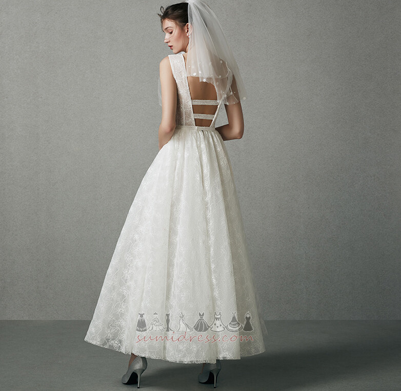 природні Талія безрукавний аплікації лінія мереживо літо Весільна сукня