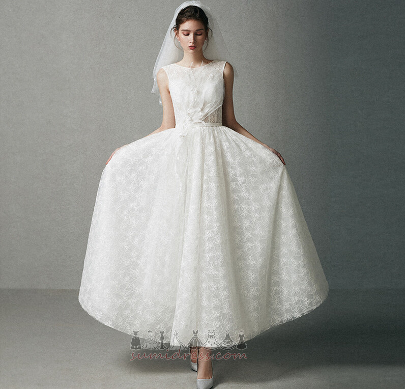 природні Талія безрукавний аплікації лінія мереживо літо Весільна сукня
