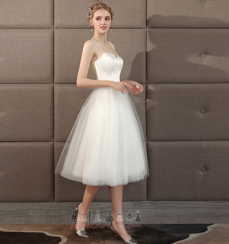 природні Талія Босоніжки багаторівневе довжина коліна лінія простий Весільна сукня