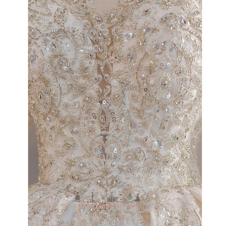 природні Талія довгі рукави Босоніжки формальний Церква ілюзія рукава Весільна сукня