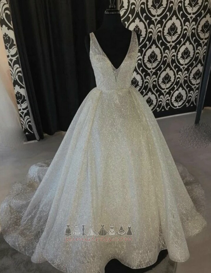 природні Талія драпіровані V-подібним вирізом Зоряний довжина щиколотки лінія Весільна сукня