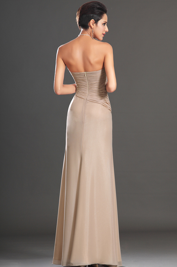 природні Талія Композитний шифон оболонка пліссірованний Елегантний Вечірня сукня