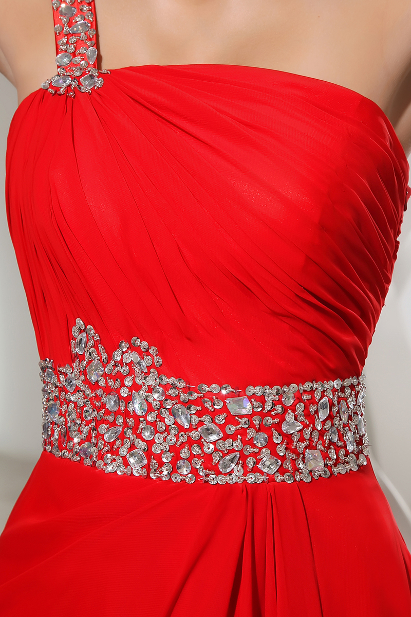 природні Талія Куля літо асиметричні рукави блискавка вгору довжина підлоги Вечірня сукня