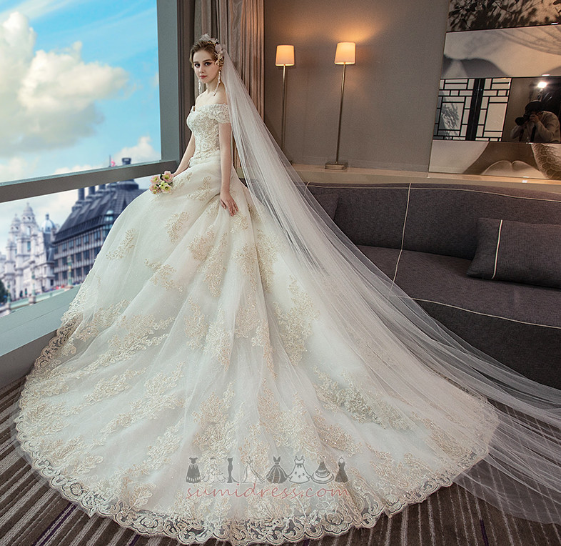 природні Талія мереживо Босоніжки середа блоковані рукава мереживо Весільна сукня