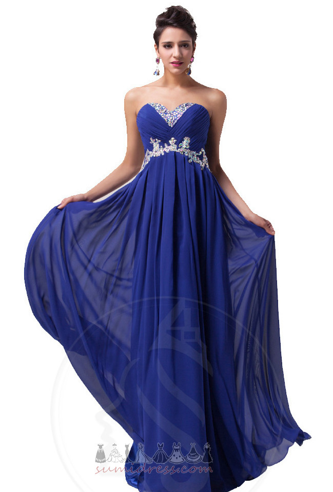природні Талія шифон безрукавний драпіровані розкішний довжина підлоги Вечірня сукня