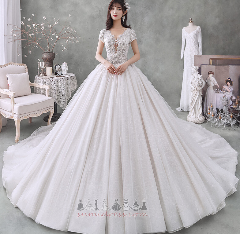 Profilering Medium V-ringning A-linjeformat juvel livstycket bröllops kjol