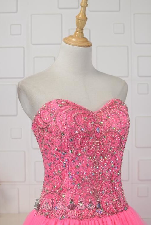 Quinceanera платье Длина пола повязка A-линия возлюбленная формальный драгоценностями лиф