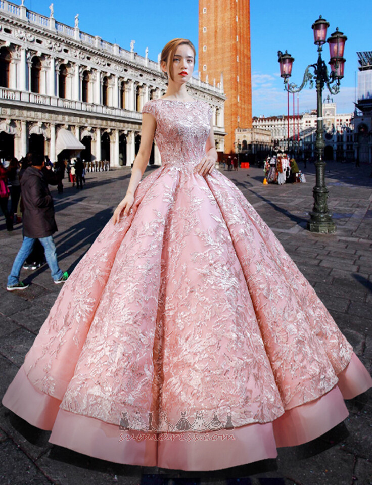 Quinceanera sukienka Naturalne talii formalny Przyjęcie Sweep pociągu Aplikacje Od barku
