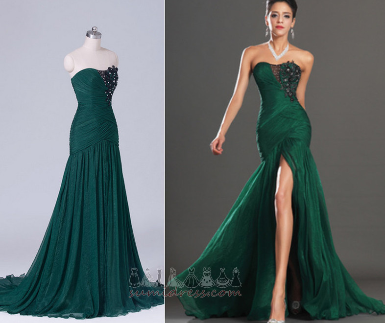 Rektangel juvelbesatte overdelen Sommer Stropløs Domstolen Train Havfrue Aften kjole