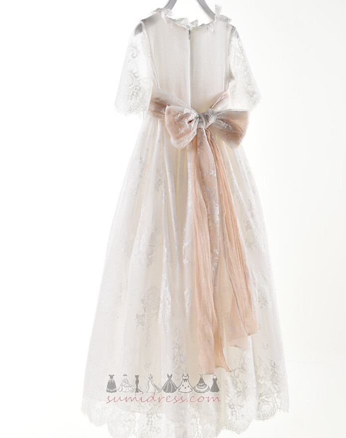 Resmi Kapi Yaz Kat uzunluğu Doğal belden Dantel Çiçek kız elbise