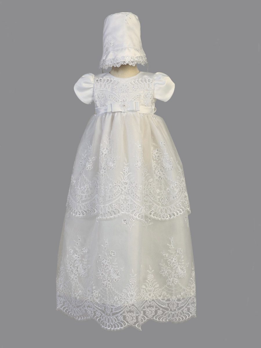 Resmi Yüksek kapalı Uzun Prenses Sonbahar Boncuklu kemer Vaftiz elbise