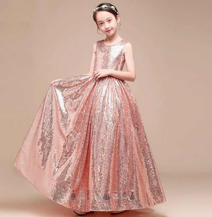 Robe d'enfants Médium Naturel Afficher / Performance Longueur ras du Sol Sans Manches