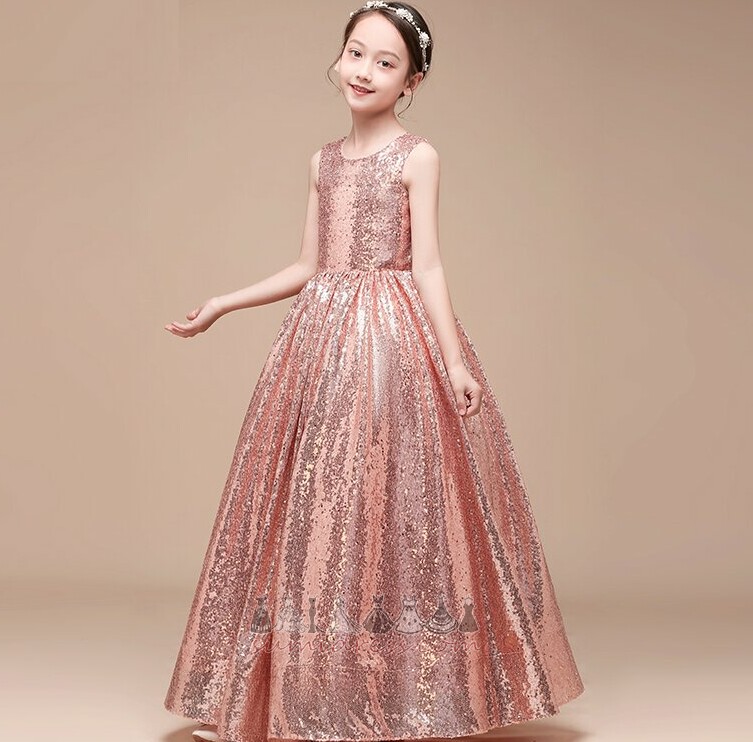 Robe d'enfants Médium Naturel Afficher / Performance Longueur ras du Sol Sans Manches