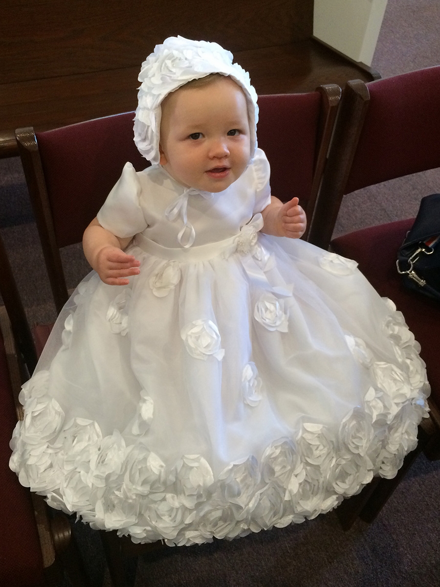 Robe de baptême Longue Printemps Manche Courte Fleurs Bijou Princesse