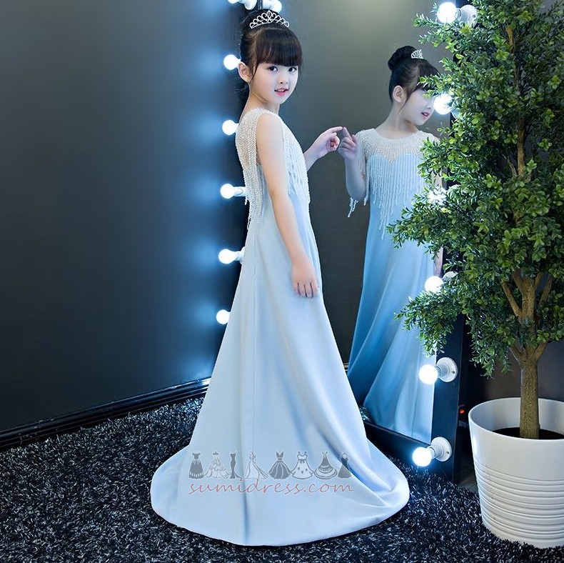 Robe de fille de fleur Bijou Fermeture éclair Afficher / Performance Perle Moderne corsage pierreries