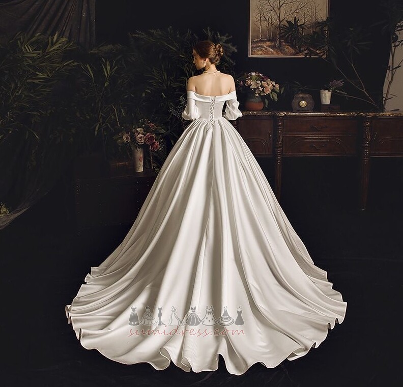 Robe de mariée Printemps Plissé Lacets Fourreau Plissé A-ligne Simple