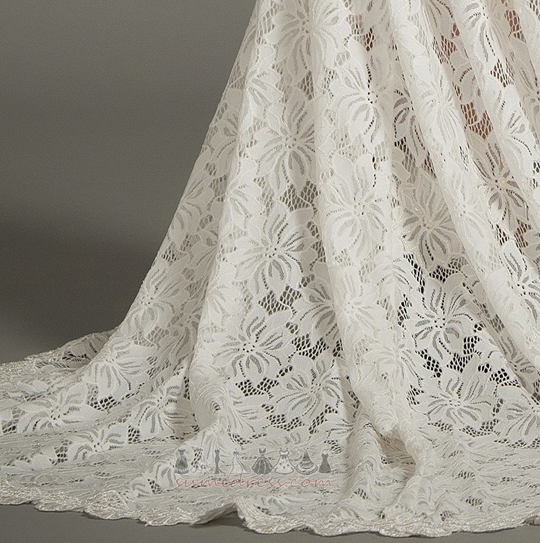 Robe de mariée Sans Manches Automne En Plein Air Romantique Traîne Courte Fourchure Frontale
