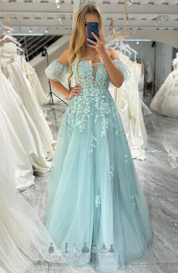 Robe de Soirée Menue Voile Lacets Au Drapée Longue Épaule Dégagée