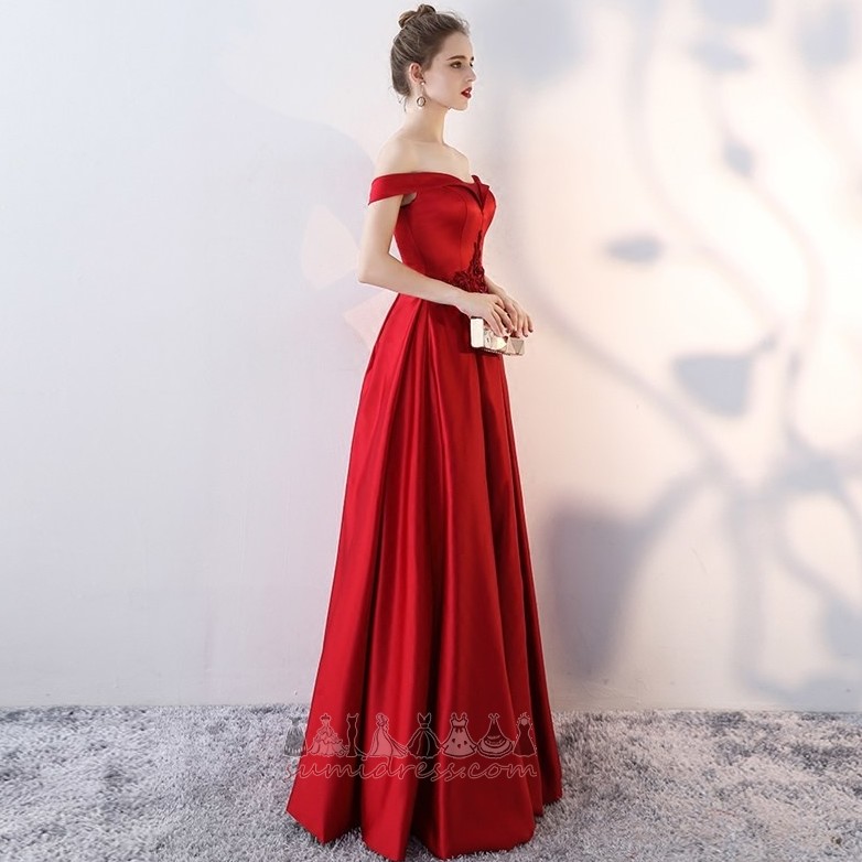 Rochie de bal A-linie Aplicatii Mâneci scurte Nuntă De pe umăr Talie naturale