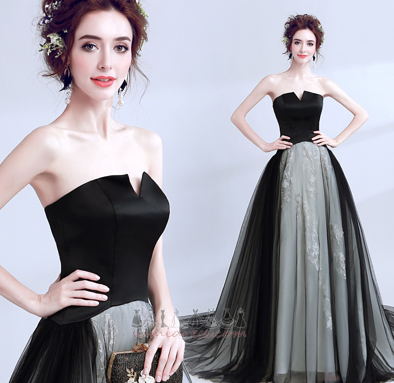 Rochie de bal A-linie Crestate Leagăn Elegant Lung Mediu