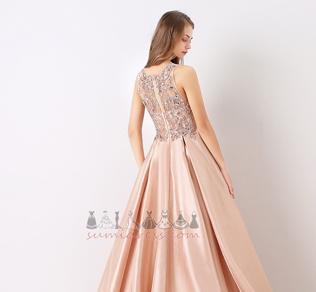 Rochie de bal Etaj lungime Mediu Parte Bijuterie Fermoar în sus Drapat