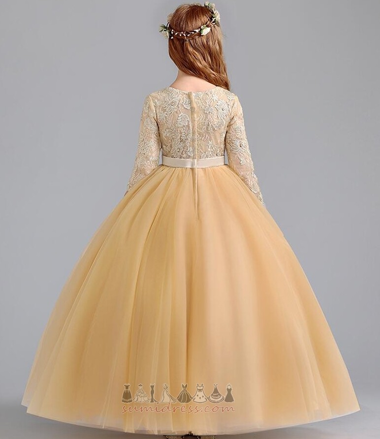 Rochie de fată floare Formale A linie Tricou Nuntă Fermoar în sus Lungime de glezna