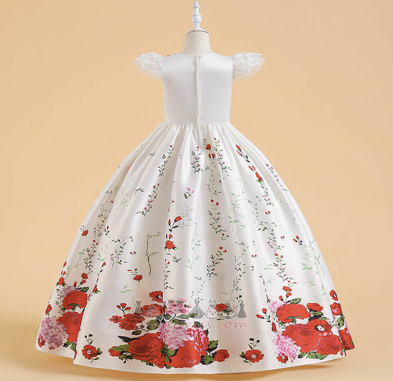 Rochie de floare fată Satin Bijuterie Fermoar în sus A linie Formale vânzare
