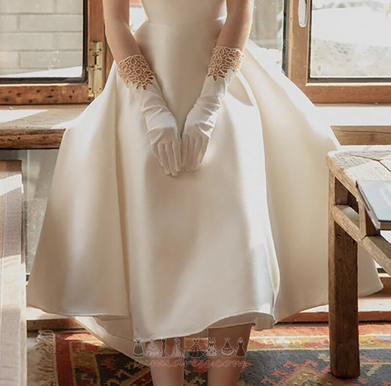 Rochie de mireasă Fara spate Ceai de lungime Piaţa În aer liber Talie naturale Simplu