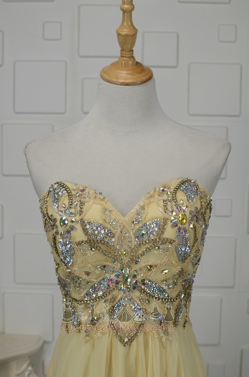 Rochie de seară A-linie Cristal Matura-tren Etaj lungime Talie naturale Scânteie