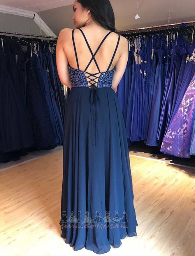 Rochie de seară șifon A-linie Corsetul cu bijuterii Sexy Talie naturale Încrucișa