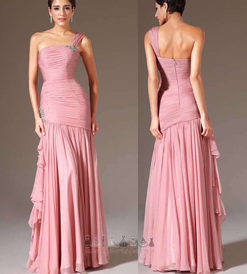 Rochie de seară șifon Parte Corsetul plisate Drapat Fermoar în sus Elegant