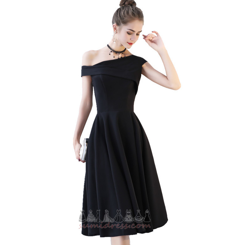Rochie de seară Un umăr Elastic Satin Primăvară Drapat Mediu A-linie