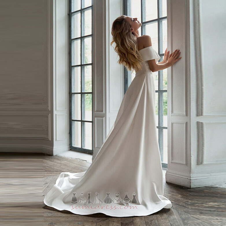 Romantic Sale Off Shoulder Asymmetrical Draped Fall Wedding Dress