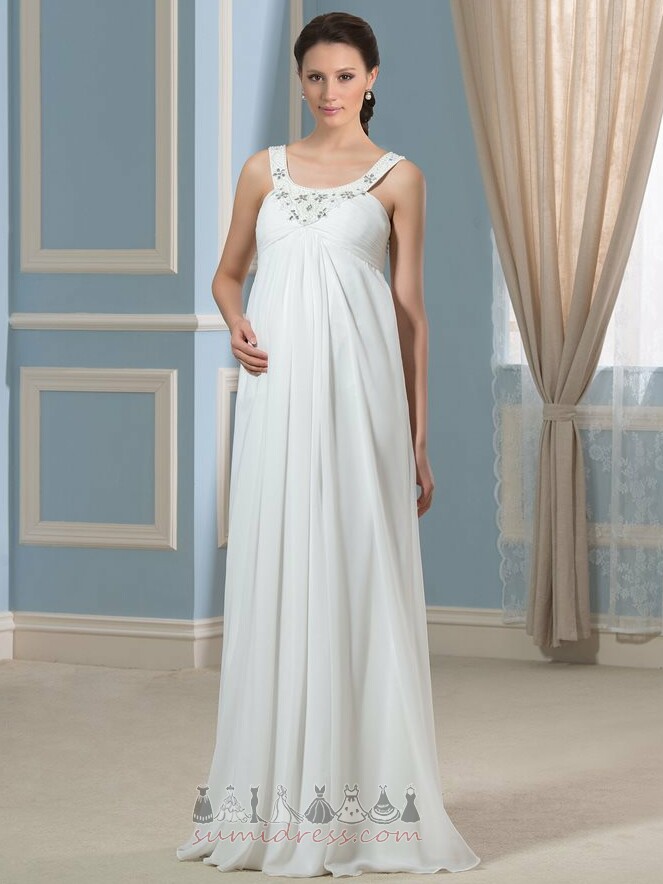 Romantic Wide Straps High Covered Sleeveless Summer Empire Wedding Dress