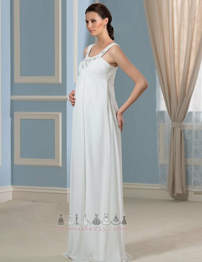 Romantic Wide Straps High Covered Sleeveless Summer Empire Wedding Dress