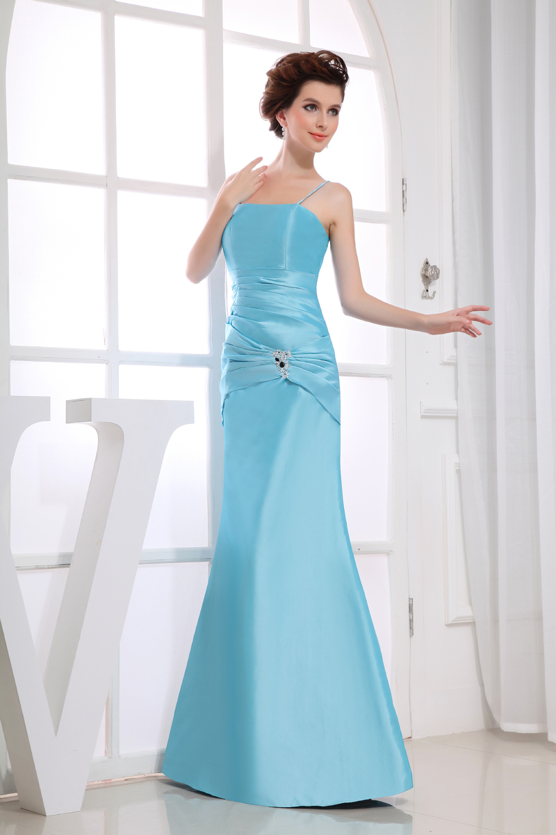 Романтичен Природен кръста Обвивка Спагети презрамки Дължина на пода вечерна рокля