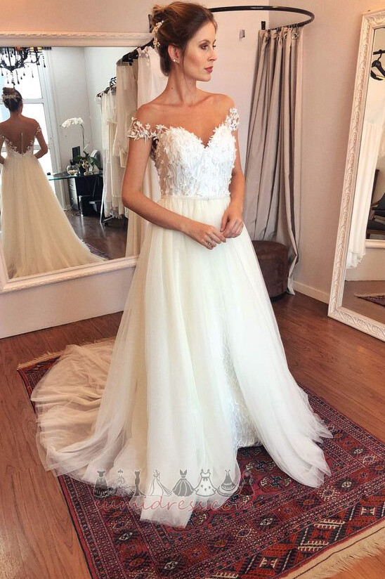 романтичний блоковані рукава совок безрукавний на відкритому повітрі Весільна сукня