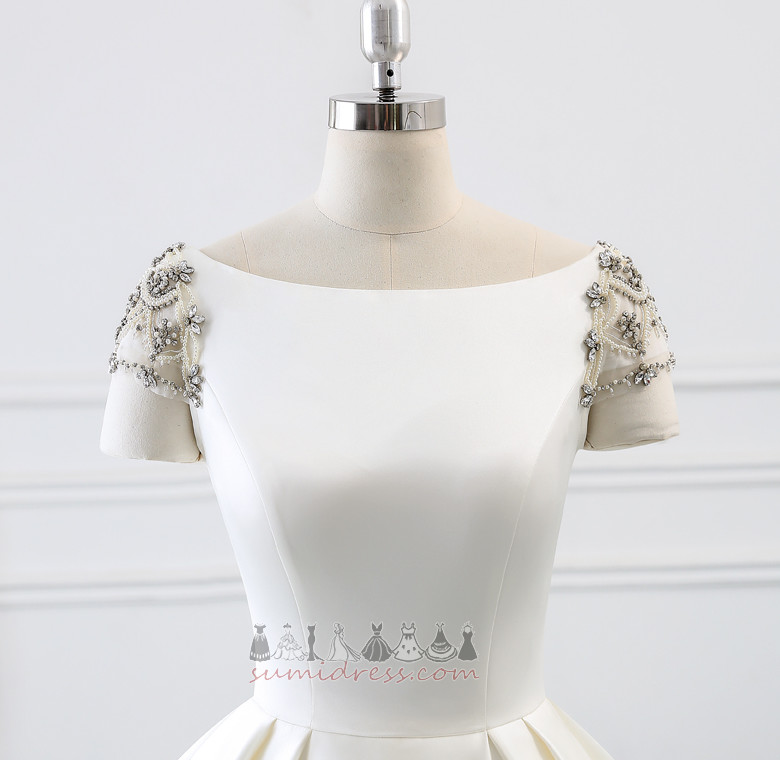 Royal Train A-Line Formal Satin T-shirt Draped Wedding skirt