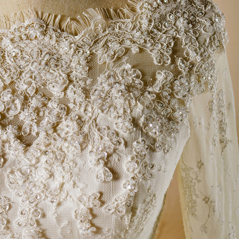 розгортки поїзд блискавка вгору довжина підлоги довгі рукави Весільна сукня