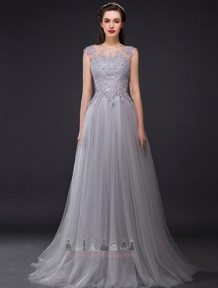 Ruched Gulvet længde Uden ærmer Feje Tog Naturlig Talje Elegant Aften kjole