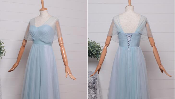 Ruched Natural Waist Medium Floor Length Lace-up Short Sleeves Bridesmaid Dress