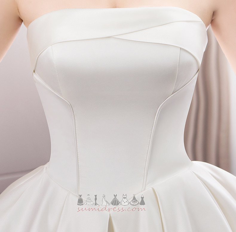 Rücken Schnürung königliche Zug Trägerlos Ärmellos Natürliche Taille Braut Kleid