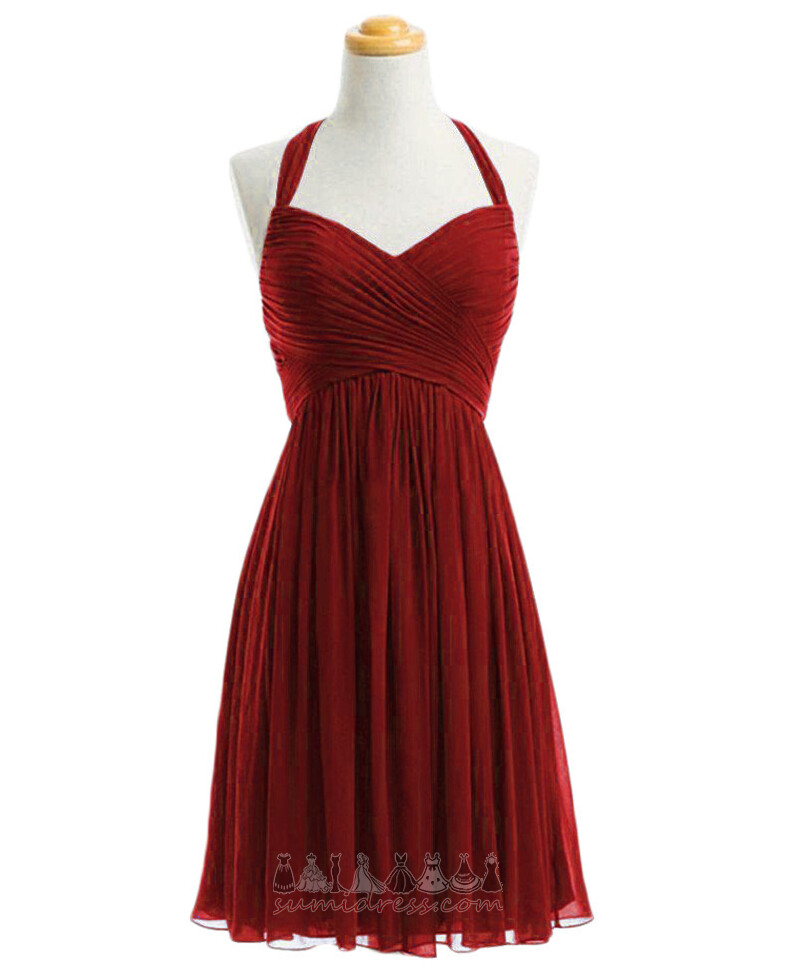 Rudenį Puoštas Atvirkštinis trikampis Gamtos juosmens pardavimas Šifonas Pamergė suknelė