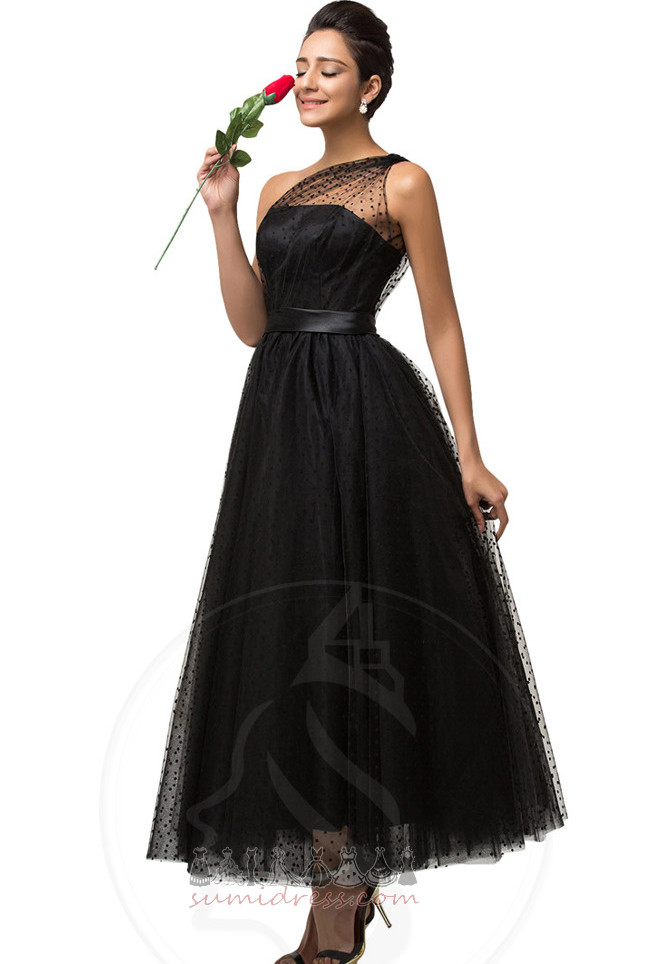 Satén Elegantní čalouněné hostina Čaj délka A-Line večírek šaty