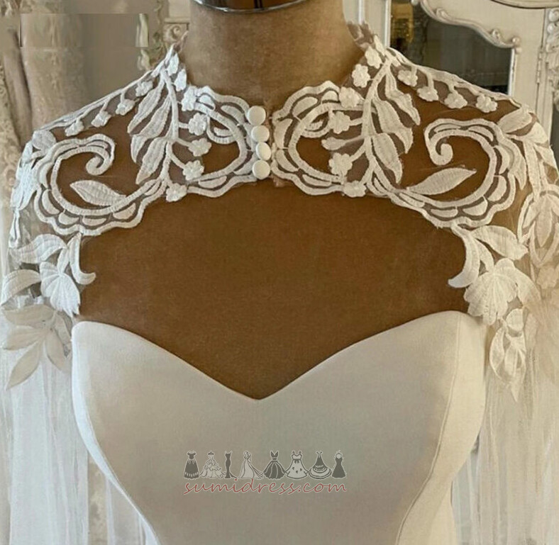 schede Elegante Tule Appliqué Veeg Trein Lang Bruid jurk