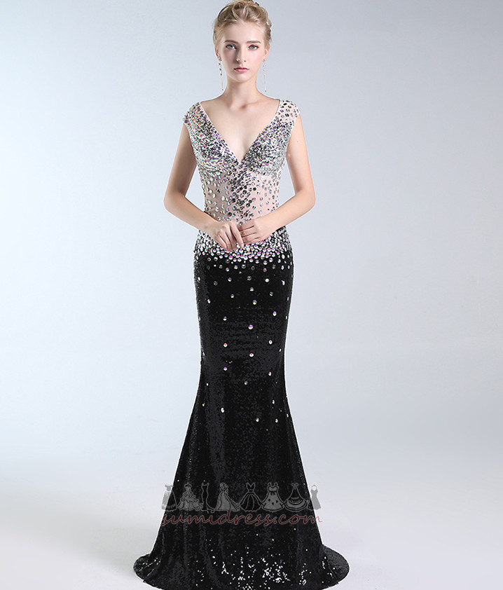 See Through Spring Sequined Sequined Bodice Ball Backless Prom Dress