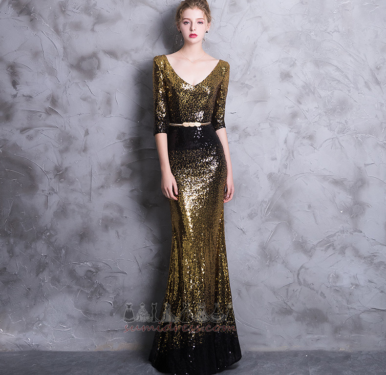 Sequined Bodice Ankle Length Natural Waist Starry Moderne T-shirt Prom gown