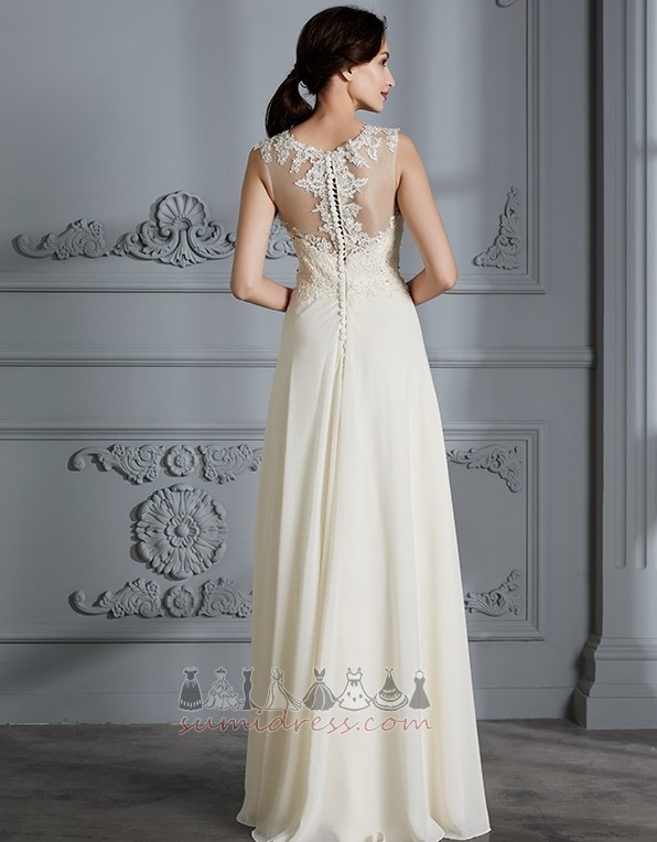 Sheer Back Natural Waist Medium Beading Sleeveless A-Line Wedding Dress