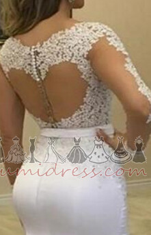 Шик Илюзия ръкави Есен Дантела V-образно деколте Русалка булчински рокля